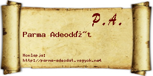 Parma Adeodát névjegykártya